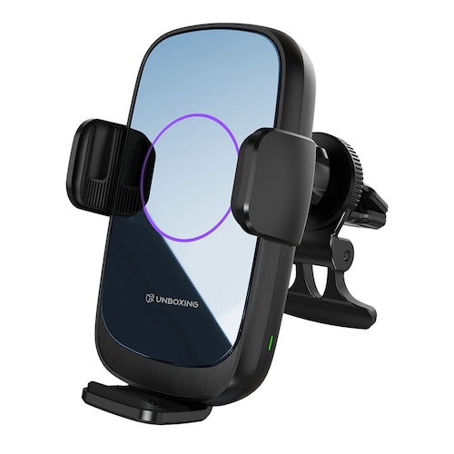 언박싱 UBX 오토 스캔 차량용 무선충전거치대 UBX-MF01