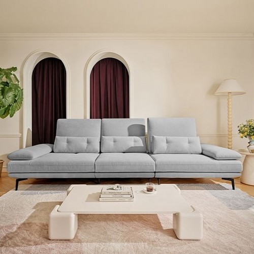 에싸 시모네 컴팩트 스윙기능 리브 패브릭 소파 4인용 (스툴별도)