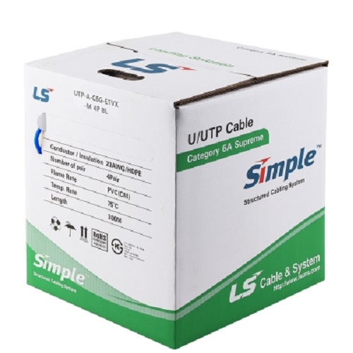 LS전선 UTP-A-C6G-E1VX-M CAT.6A UTP 랜케이블 (300m, 블루)