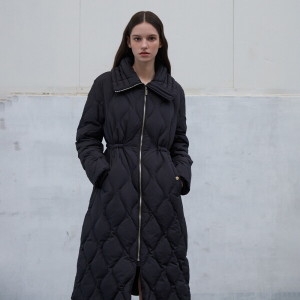 에고이스트 여성 물결퀼팅 와이드카라 롱구스다운 ER4TD905_이미지