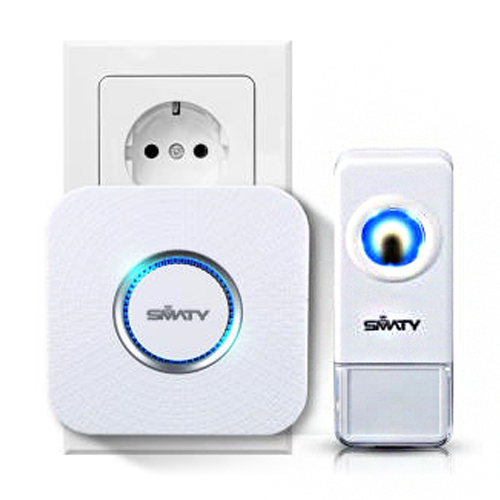 스마티 프리미엄 화이트 전기식 방수 무선초인종 (1개)_이미지