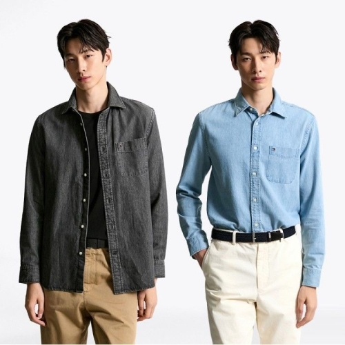 타미힐피거 레귤러 데님 셔츠 T12F7WSH500MT1_이미지