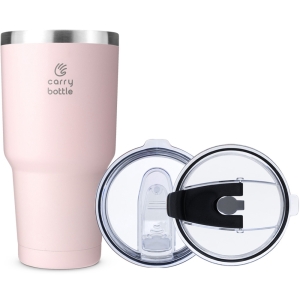 몬스터 텀블러 + 플립 빨대 뚜껑 세트 핑크 900ml