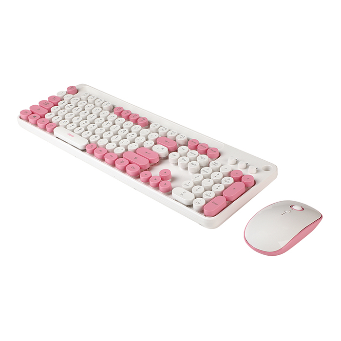 앱코 WKM50 펜홀더형 무선 키보드 마우스 세트 (핑크)_이미지