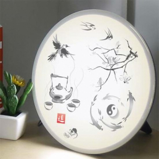꾸밈 LED 수묵화목련 액자 무드등 35cm