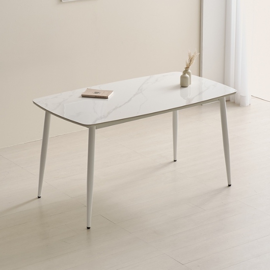 라로퍼니처 세리스 24T 유광 저소음 포세린 세라믹 식탁 1400 (의자별도)_이미지