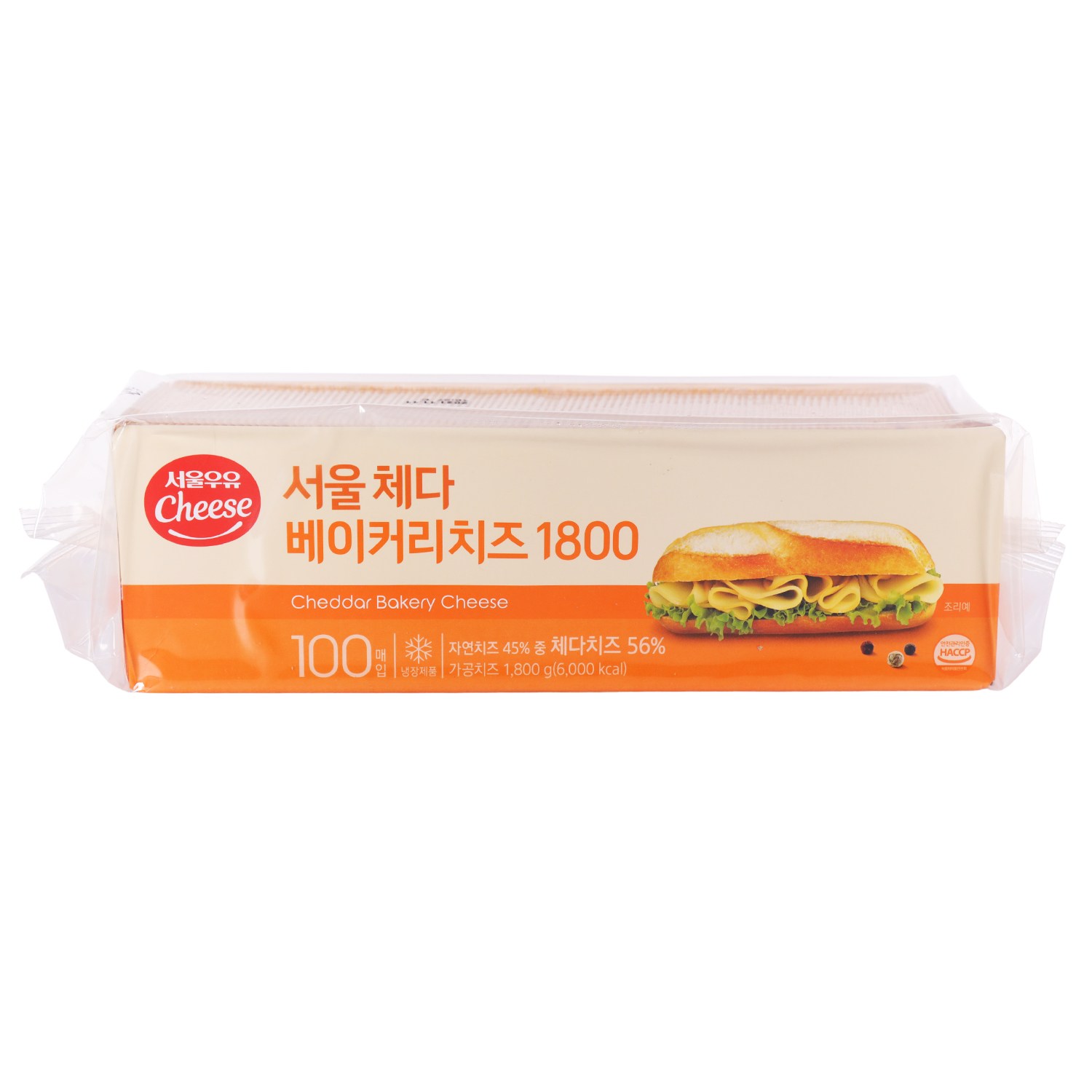 서울우유 체다 베이커리 치즈 1800 100매입 1.8kg [1개]