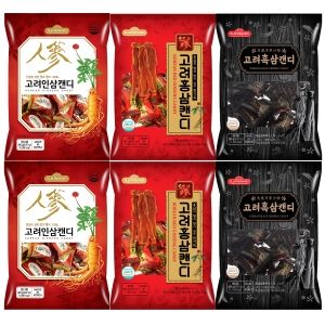 일광제과 고려홍삼캔디 280g x 2p + 고려인삼캔디2 280g x 2p + 고려흑삼캔디 280g x 2p 1세트_이미지
