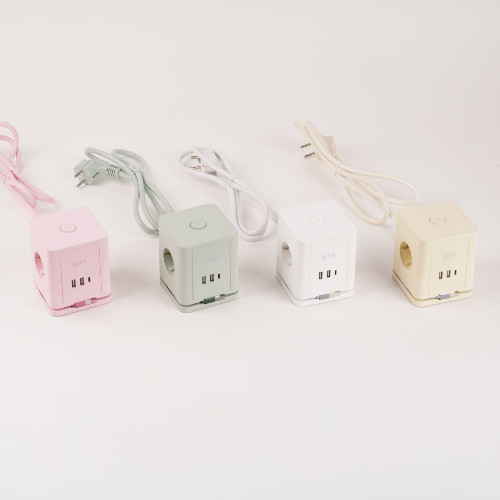 지클릭커 롤플러스 3구16A 메인스위치 USB 고용량 큐브 멀티탭_이미지