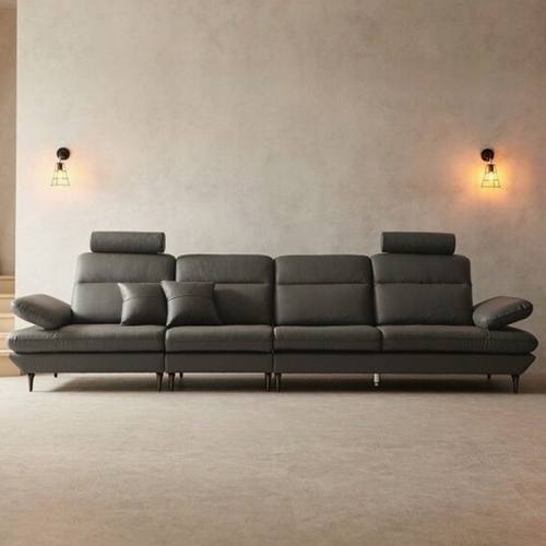 라자가구 비바 데미안 천연통가죽 소파 6인용 (스툴별도)_이미지