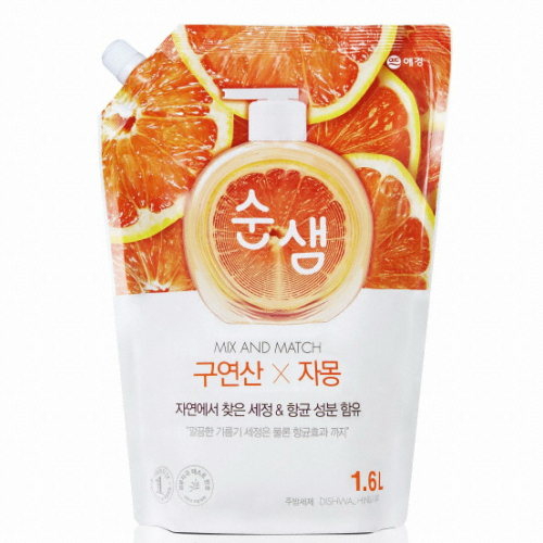 순샘 구연산 자몽 주방세제 리필 1.6L이미지입니다. 누르면 해당 게시물로 새창이동합니다.