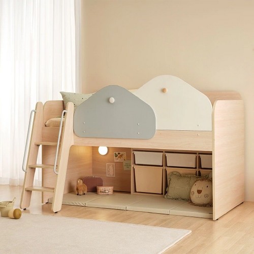 한샘 샘키즈 사다리형 낮은 벙커침대 SS+디자인 안전가드