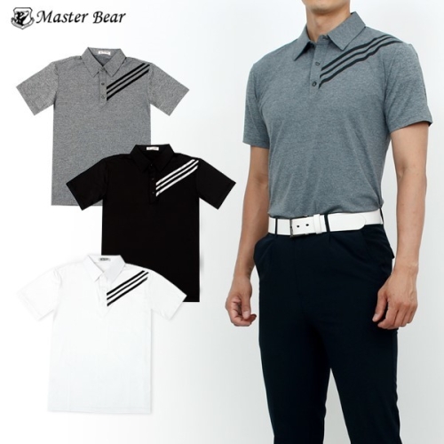 마스터베어 MASTER BEAR  트렌디 사선라인 반팔 카라티셔츠 Model No_N2-0Q031