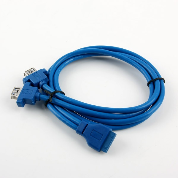20P to USB 3.0 2포트 Y형 케이블 블루