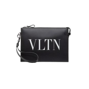 발렌티노 카프스킨 파우치 블랙 화이트 P0P09LVN0NO