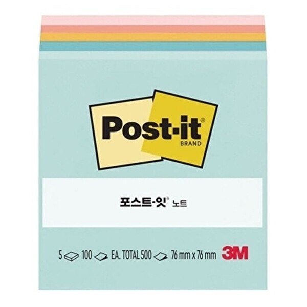 기타 포스트잇 노트큐브 654 5 비치사이드카페 76X76mm KYR-WFFSI5O