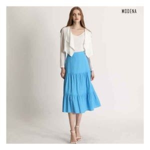 모데나 한정80%인하 G. 린넨 티어드 스커트 블루1종 766504