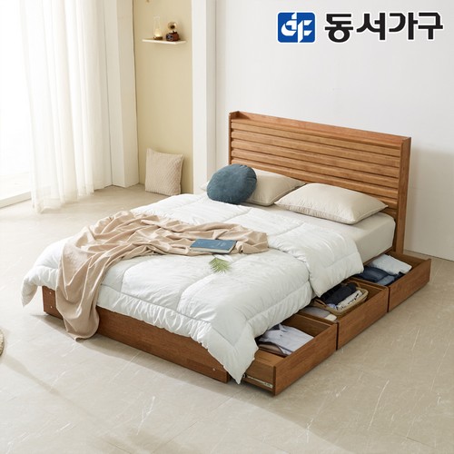 파로마 네오 리멜 원목 호텔식 수납 침대 Q (매트별도)_이미지