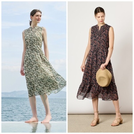 BCBG 플립요루 링클 페이즐리 프린트 원피스 B4M5O645