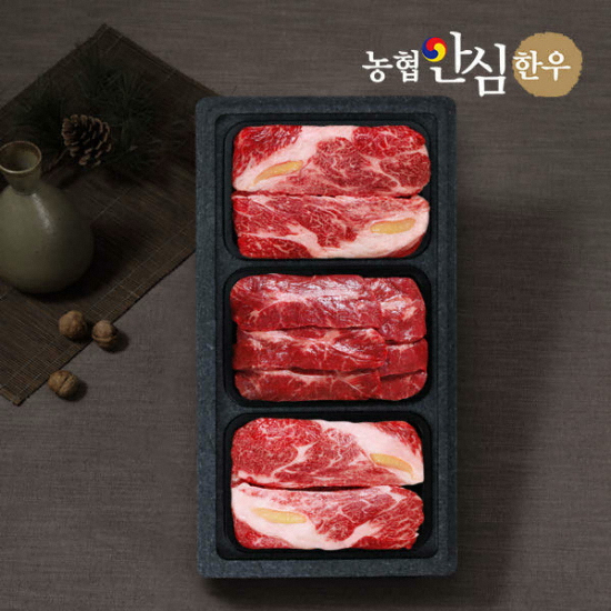 농협안심한우 꽃등심 500g x 2개+채끝 500g (1개)_이미지
