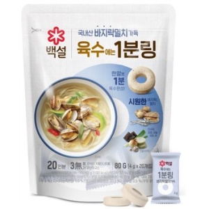 백설 바지락멸치 육수에는 1분링 80g(4gx20입) (1개)_이미지