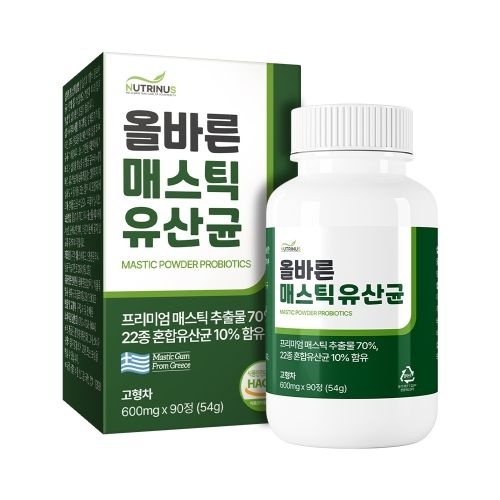 뉴트리너스 올바른 매스틱 유산균 600mg 90정