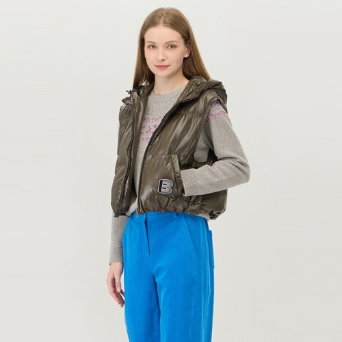 베네통 글로시 후드 집업 덕다운 베스트_BAPDF6561KA