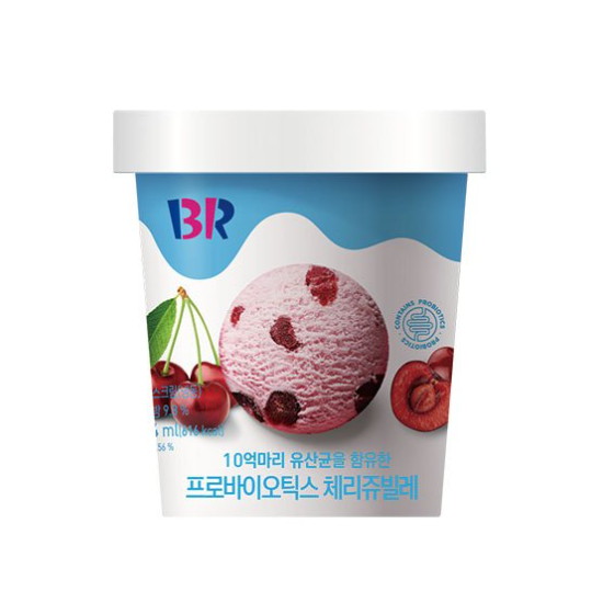 배스킨라빈스 프로바이오틱스 체리쥬빌레 474ml (4개)