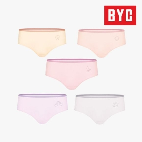 BYC 여성 60수 면스판 미디 요일팬티 삼각팬티 5매입 WNP2242
