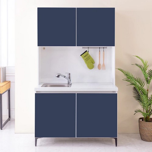 파란들 모듈형 앵커 1200 이동식 싱크대+상부장 세트_이미지