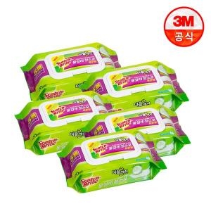 3M 스카치브라이트 물걸레 청소포 더블액션 표준형 20매 (5개)_이미지