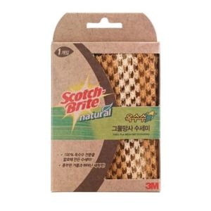3M 스카치브라이트 내츄럴 옥수수 그물망사 수세미 (12개)_이미지
