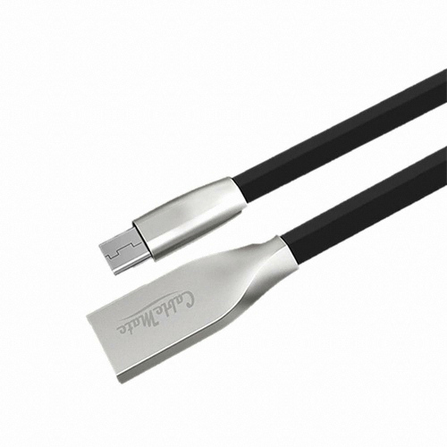 CABLEMATE 마이크로 5핀 HQ 메탈실버 플랫 고속충전 케이블 (US212, 1m)