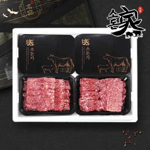 소소한돈가 소돈가 1++ 투뿔한우 구이 모듬 선물세트 1.6kg (1개)_이미지