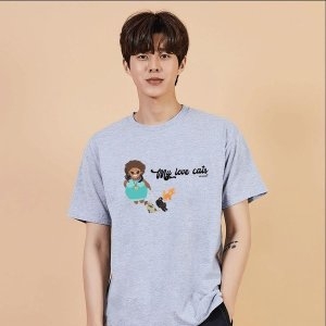 키밍 내사랑 고양이 캐릭터티 여름반팔 W6822A6