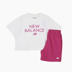 뉴발란스키즈 BASIC ESSENTIAL여아 크롭 우븐 바지 셋업 (NK9YFB203G)