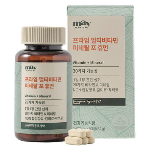 동국제약 메이올웨이즈 프라임 멀티비타민 미네랄 포 휴먼 60정 (4개)_이미지