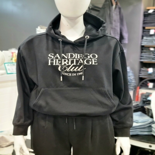 행텐 점 여성 기모 더블페이스 샌디에고 후드 티셔츠 블랙10540131853