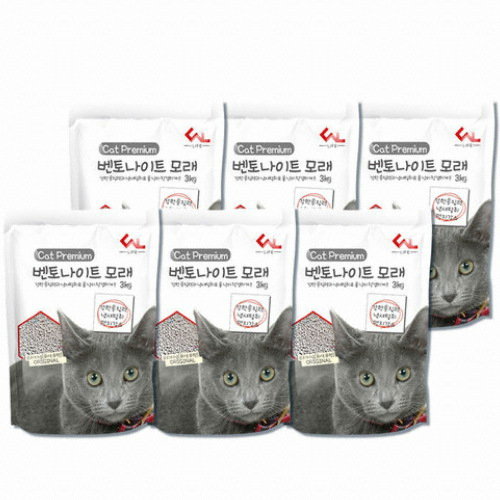 씨엔앨라이프 프리미엄 벤토나이트 모래 오리지널 3kg (6개)_이미지