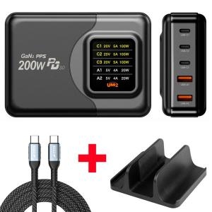 아임커머스 UM2 200W 디스플레이 초고속 충전기 2.0 PD QC GAN2-LCD220W