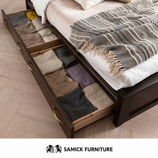 삼익가구 재클린 서랍형 도장 침대 K (매트별도)_이미지