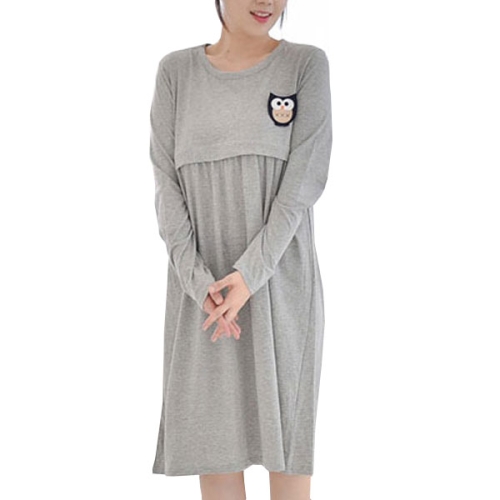 긴팔부엉이패치수유원피스