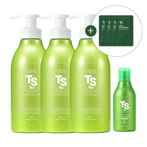  올리브 TS 트리트먼트 500ml 3개+프리미엄 TS 샴푸 100g 4종세트