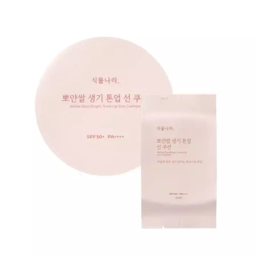 식물나라 뽀얀쌀 생기 톤업 선 쿠션 15g (본품2개+리필2개)_이미지