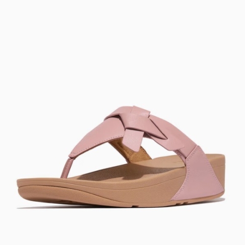 핏플랍 루루 노트 레더 밝은 핑크 여성 토 포스트_FFSO5E354P1