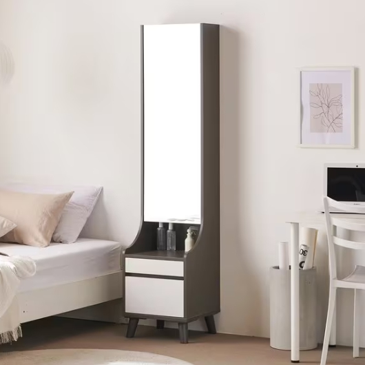 바로방가구 데이지 미니 전신거울 수납 화장대 400