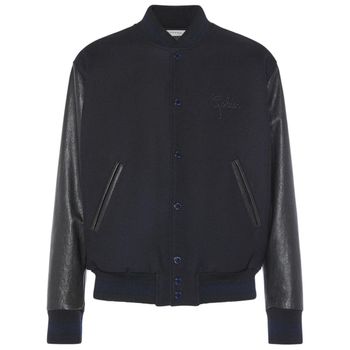 울 혼합 가죽 슬리브 봄버 65154782