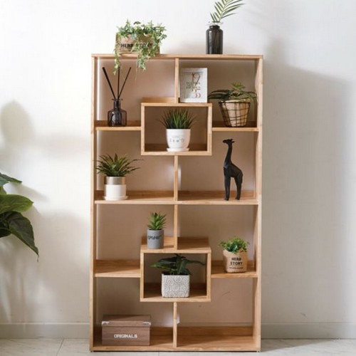 슈퍼홈 안드라 스퀘어형 원목 스퀘어 4단 책장 800