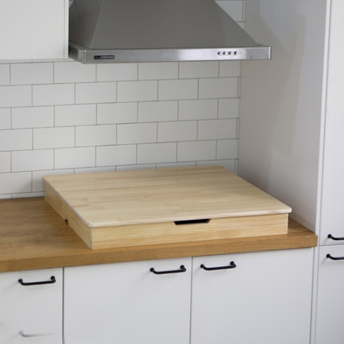 아이홈가구 라샘 원목 가스렌지덮개 인덕션커버 가스렌지가드 GO1871_이미지