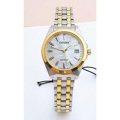 ��Ƽ�� Eco-Drive Two-Tone Stainless Steel 33mm EO1224-54D FEDEX 2 DAY Eco-D..